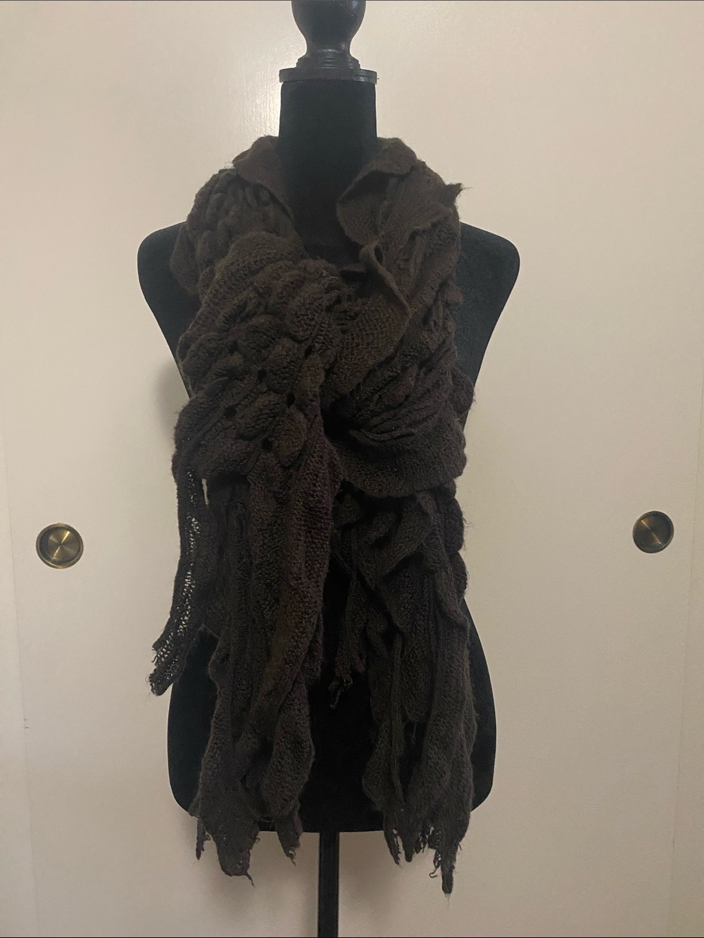 Dark Brown Textured Women's Scarf